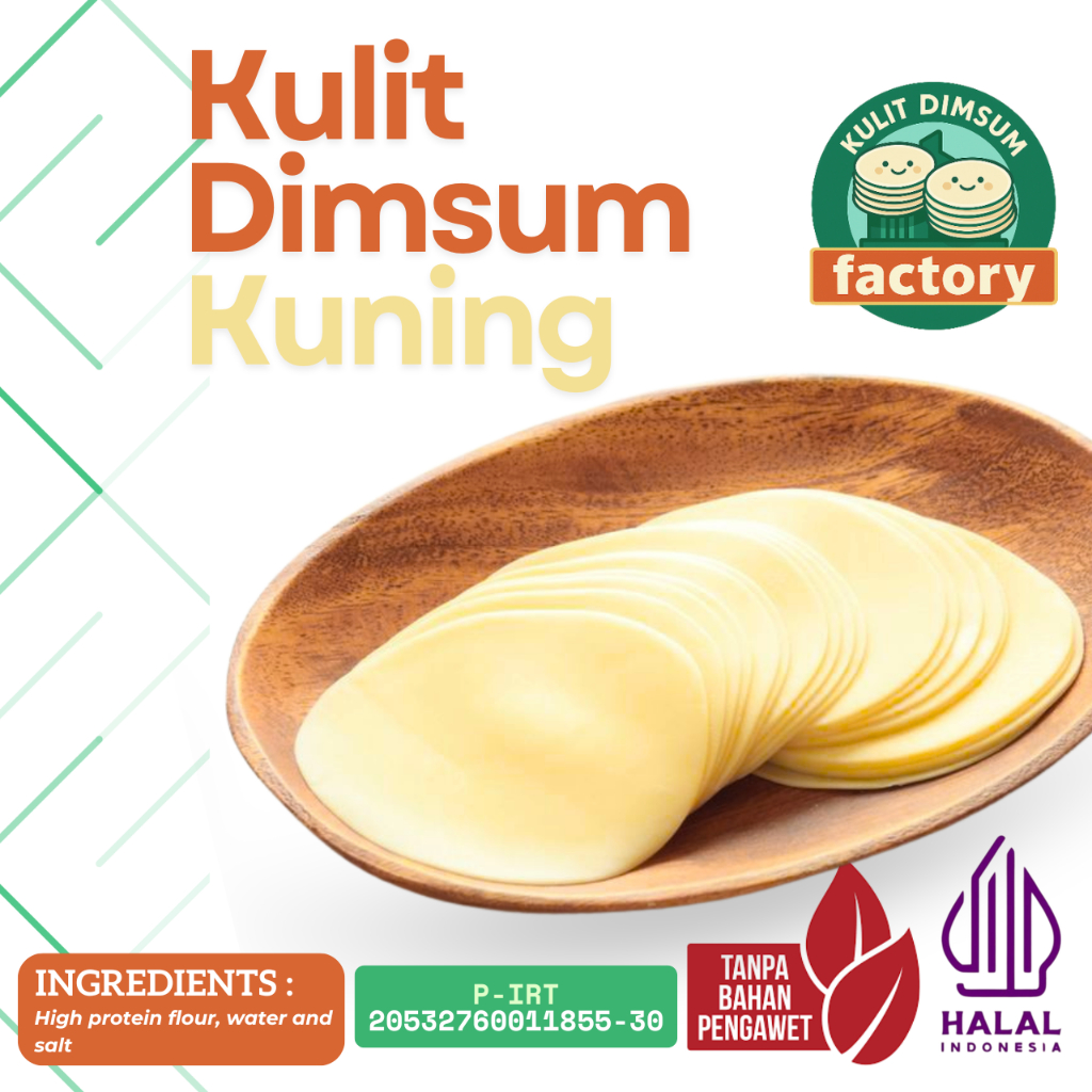 Kulit Dimsum Kuning 7,5 CM Halal Kulit Siomay Gyoza