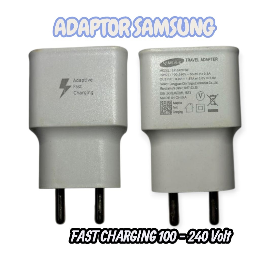 ADAPTOR SAMSUNG KEPALA CHARGER BEKAS ORI 100% BAWAAN HP