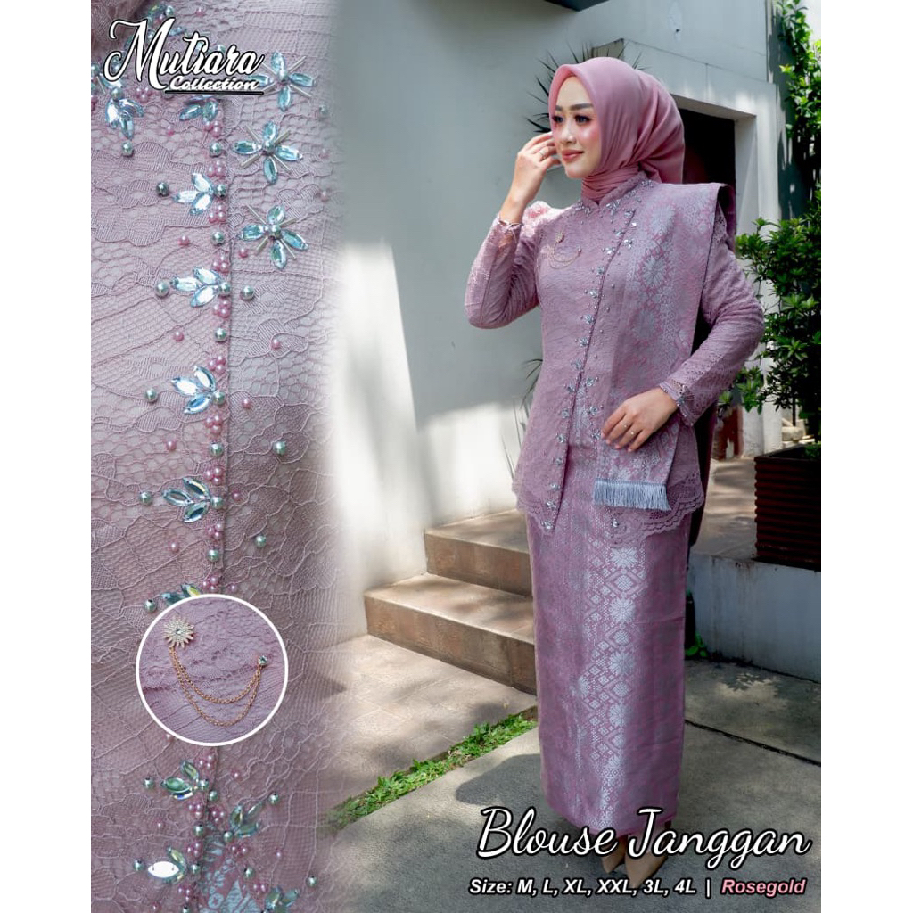 kebaya perempuan / Kebaya janggan modern || Kebaya janggan modern premium || Kebaya janggan one set 