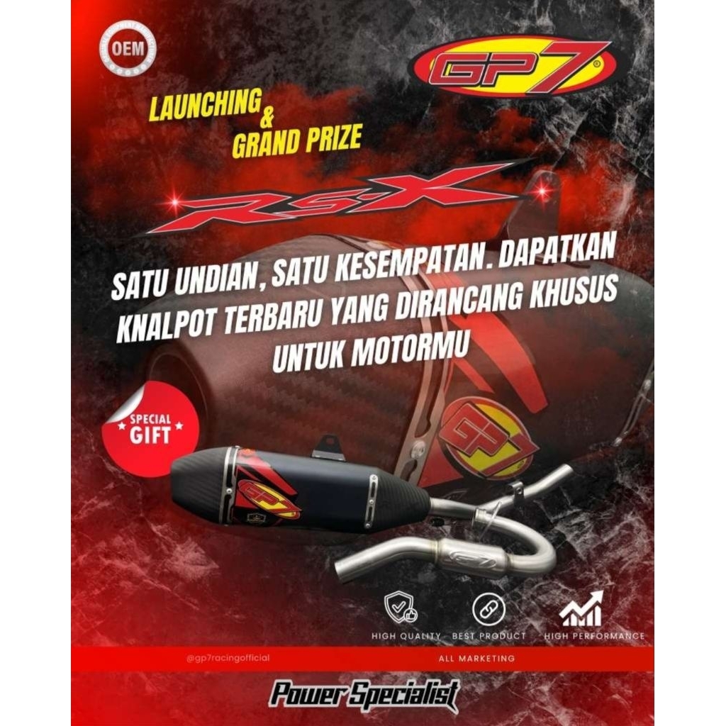 GP7 RS-X CRF/KLX/DT/WR Standard/Bore Up Knalpot GP7 RS-X Full System