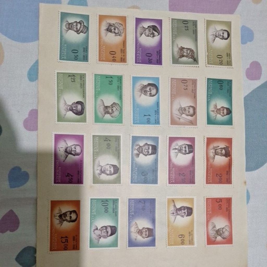perangko kuno seri pahlawan isi 20 pcs