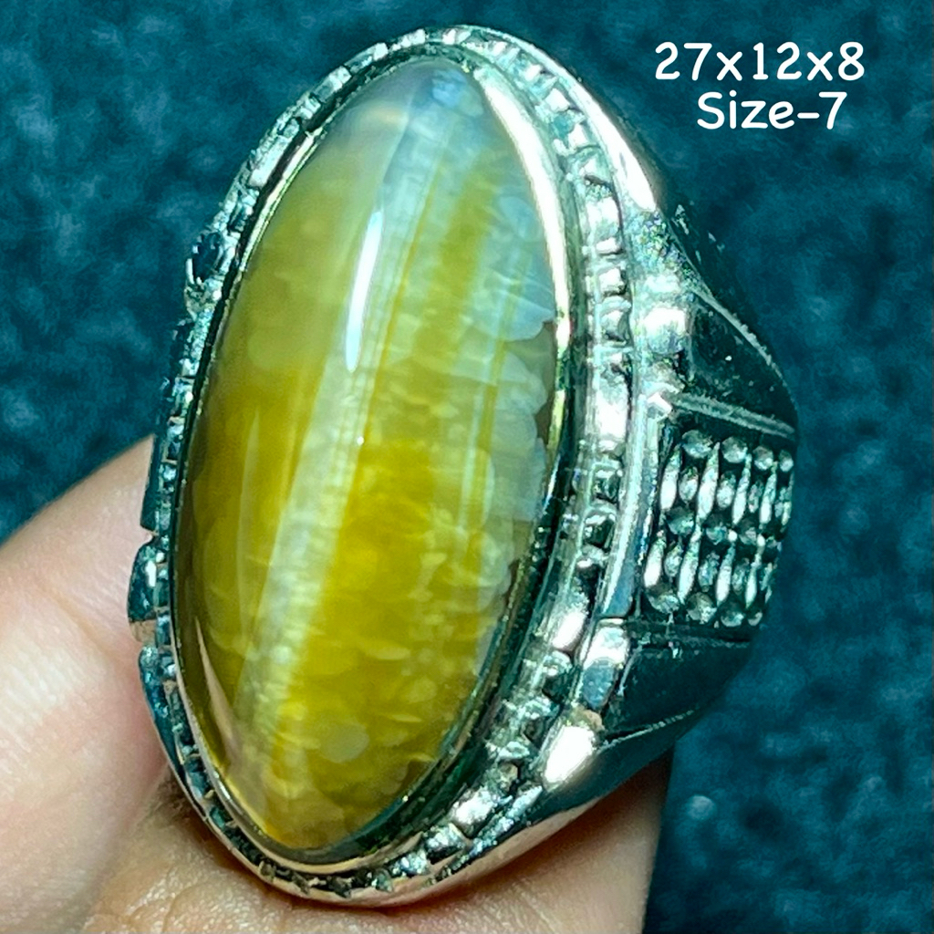 Cincin Batu Akik Natural Pandan Nanas (Asli Alam)