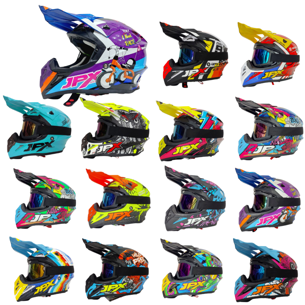 Helm JPX Cross Motif Owl Snake Srigala Trabas Trail