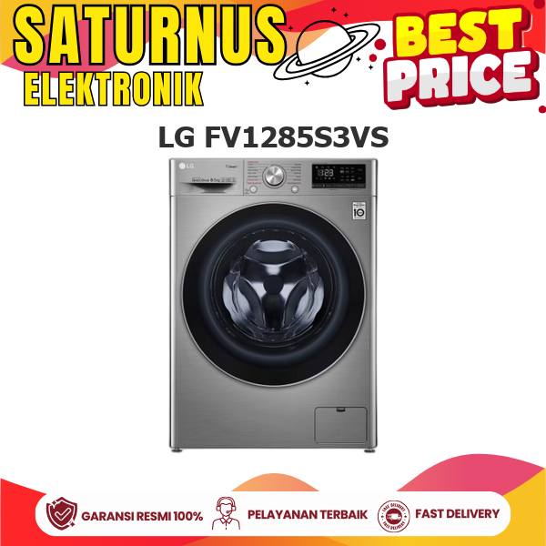LG FV1285S3VS Mesin Cuci Front Loading 8.5Kg V1285S3VS LGFV1285S3VS FV1285