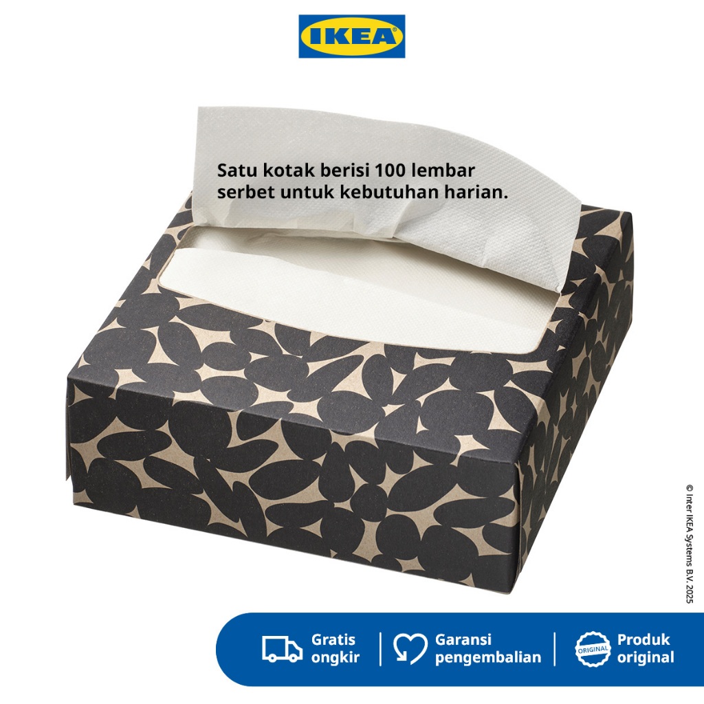 IKEA HAVSKUSE Tissue / Serbet Kertas Dengan Kotak 32x16cm Isi 100 Lembar