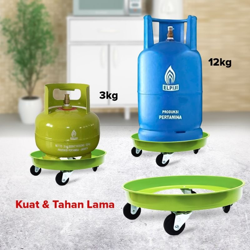 KENMASTER  Tatakan Gas ,  Roda Gas  BESI Plastik  , Dudukan Gas , Roda Gas  , LPG