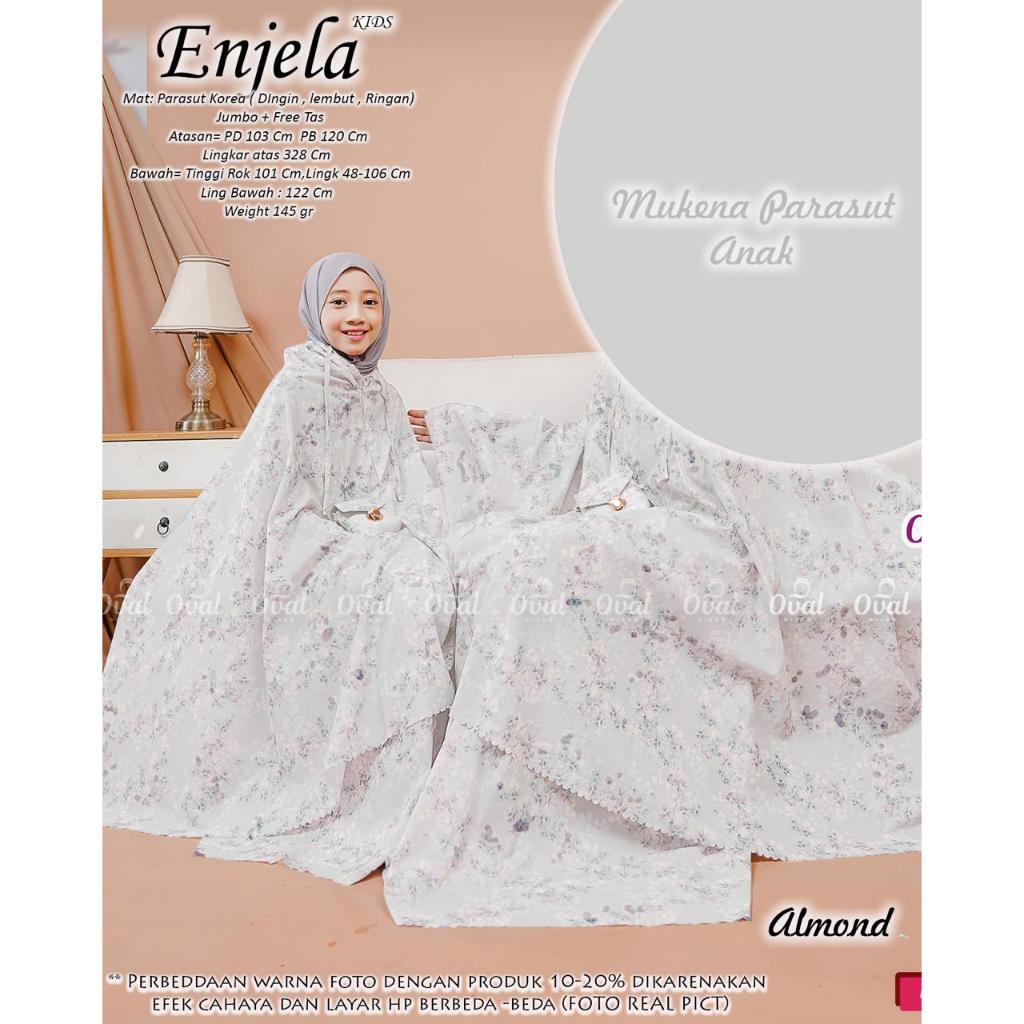 Enjela Kids Mukena Original Oval Hijab Matt Parasut Korea Mukena Anak Parasut Super Jumbo Free Tas S