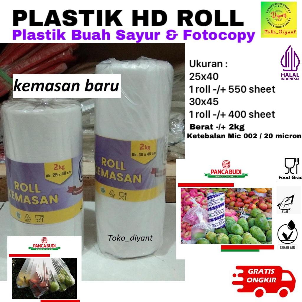 HD Roll Panca Budi/Plastik Buah/Kantong Sayur/Plastik Fotokopi/Plastik HD Rol 25x40 30x45