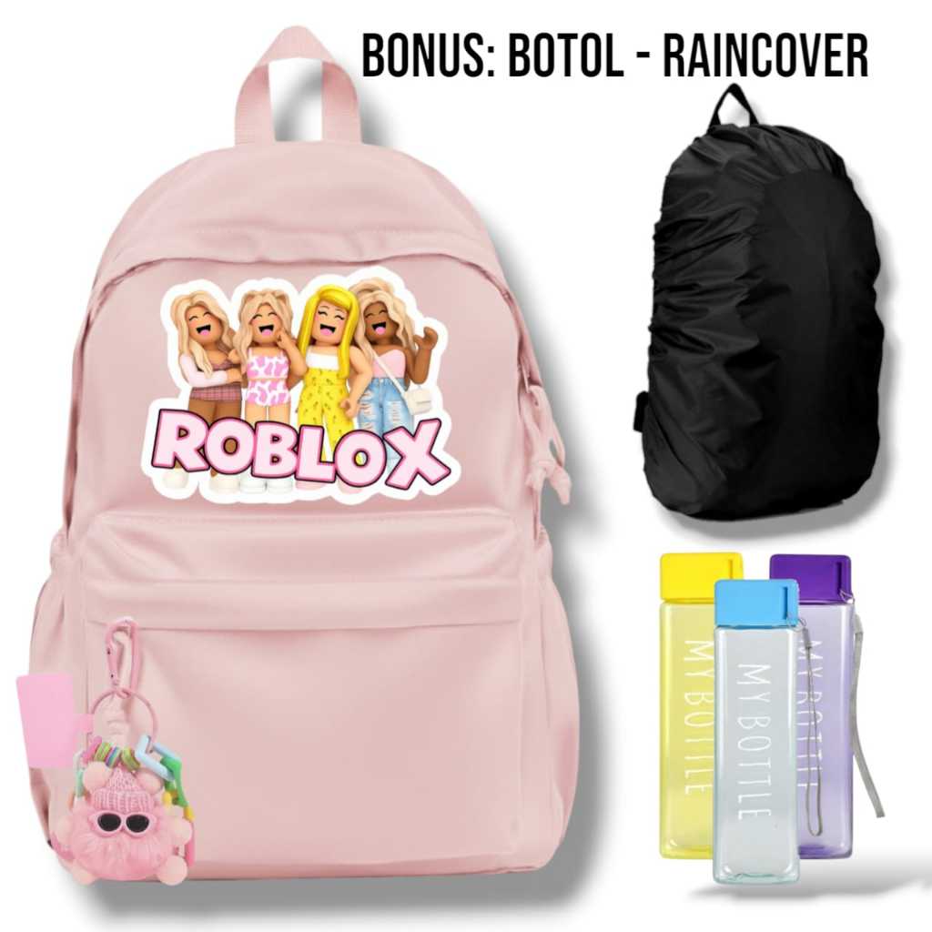 Tas Ransel Anak Roblox Girl Aesthetic + Bonus Botol & Raincover  - Tas Sekolah Cewek Kekinian - Tas 