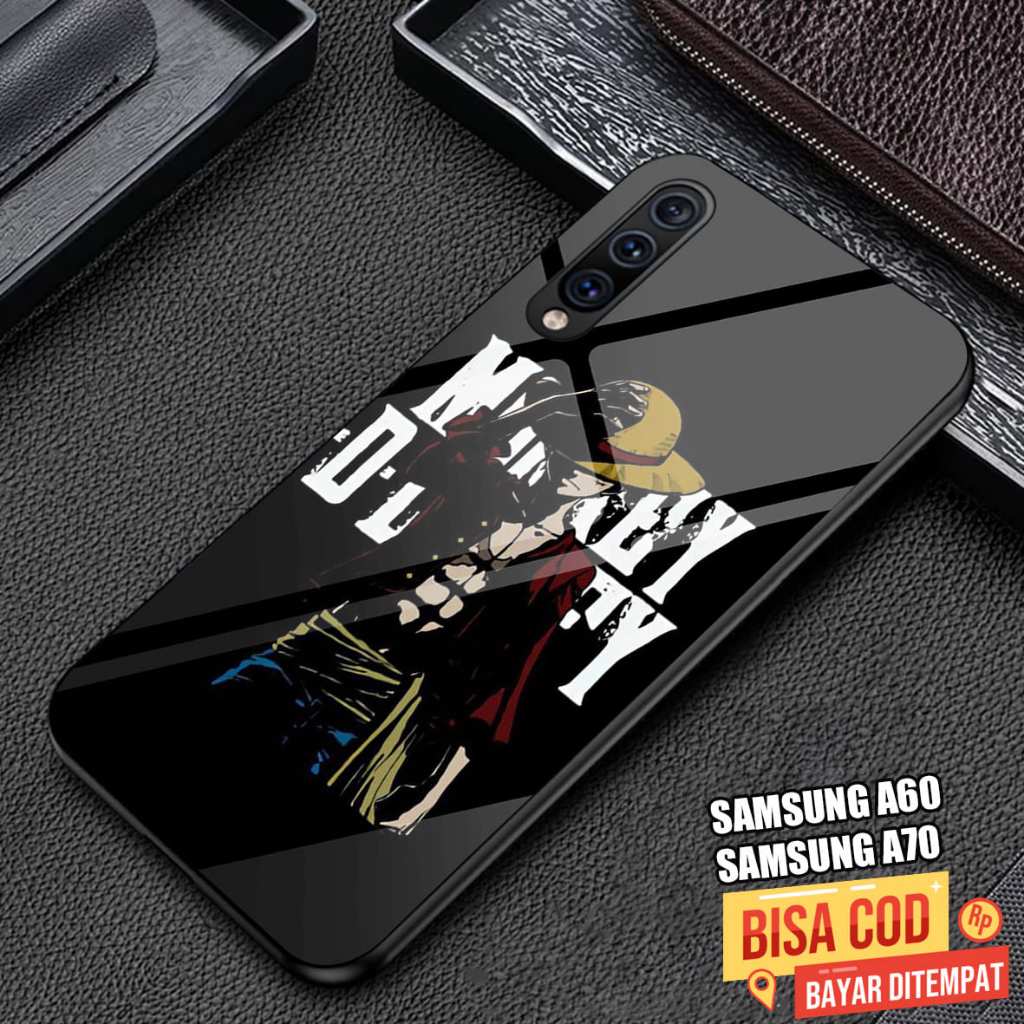 Casing Kilau Kaca Glass Glossy Untuk Tipe Hp SAMSUNG A60 / SAM A70 Terbaru - Fashion Kesing ANIME ON
