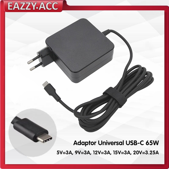 Adaptor Universal Direct USB C Type C 5V=3A, 9V=3A, 12V=3A, 15V=3A, 20V=3.25A