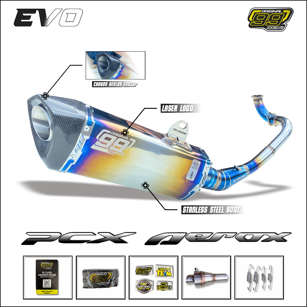 Knalpot Honda ADV 160 ADV 150 full system biru
