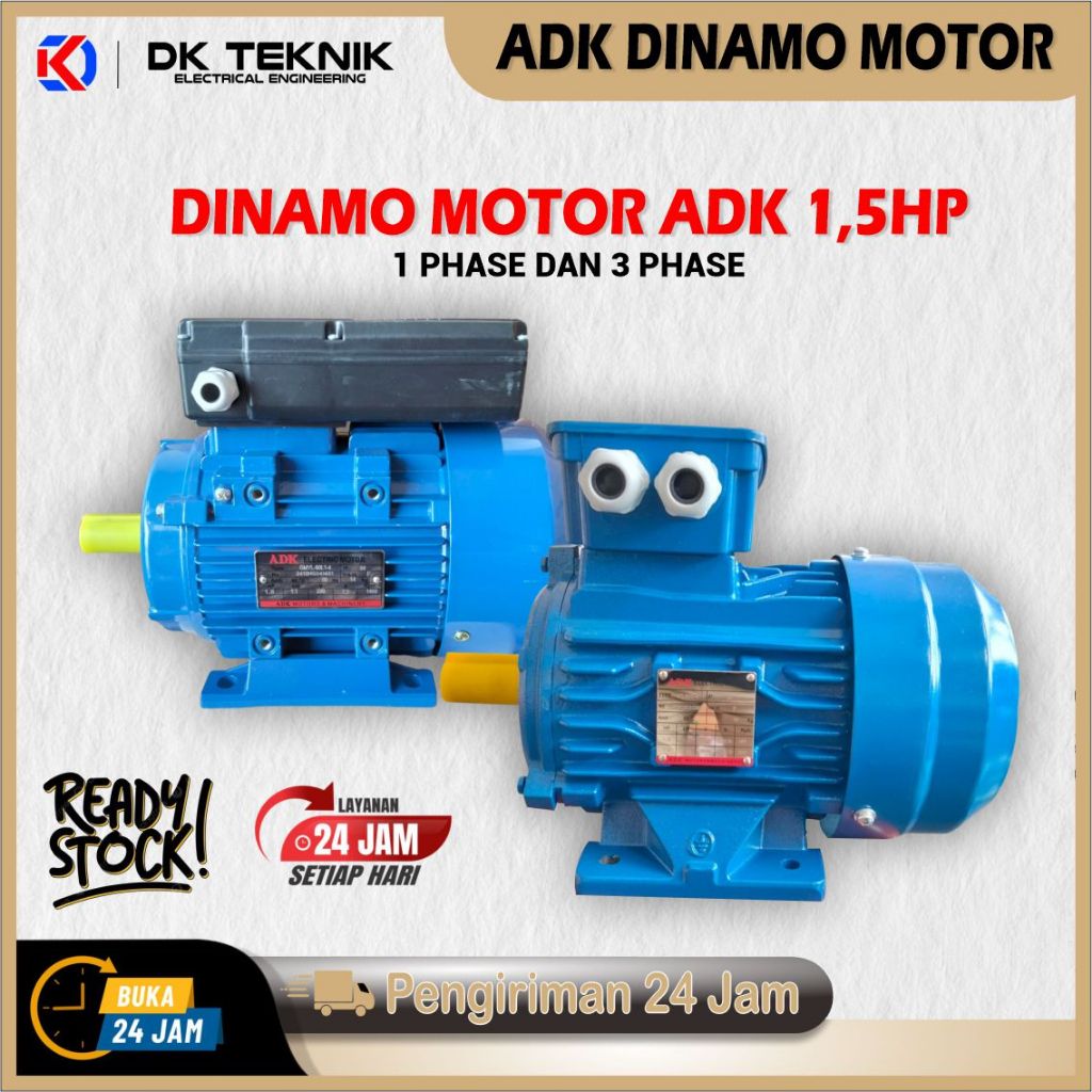 Dinamo Motor ADK 1,5Hp 1 phase Dan 3 phase