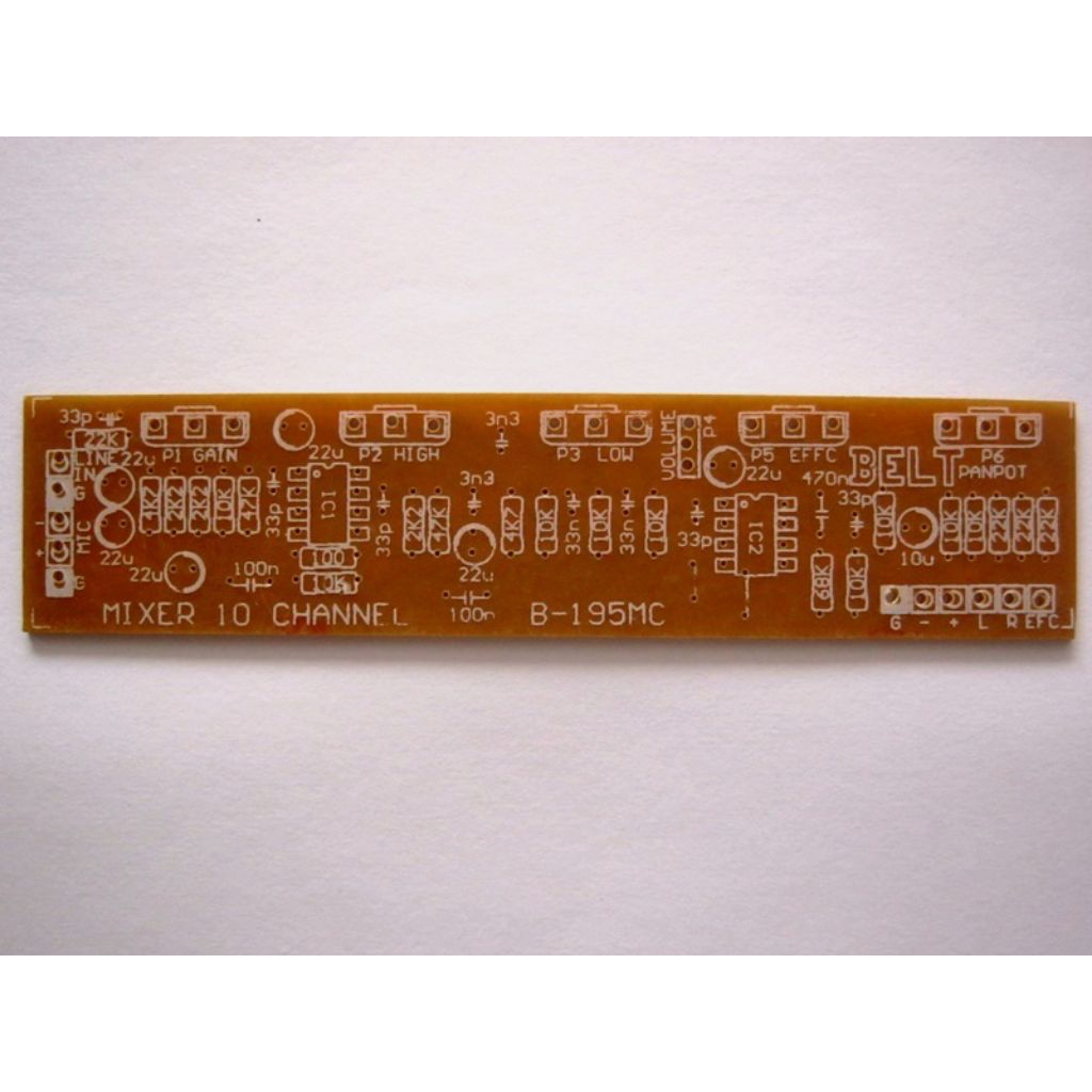 PCB penguat mic mixer 10 channel
