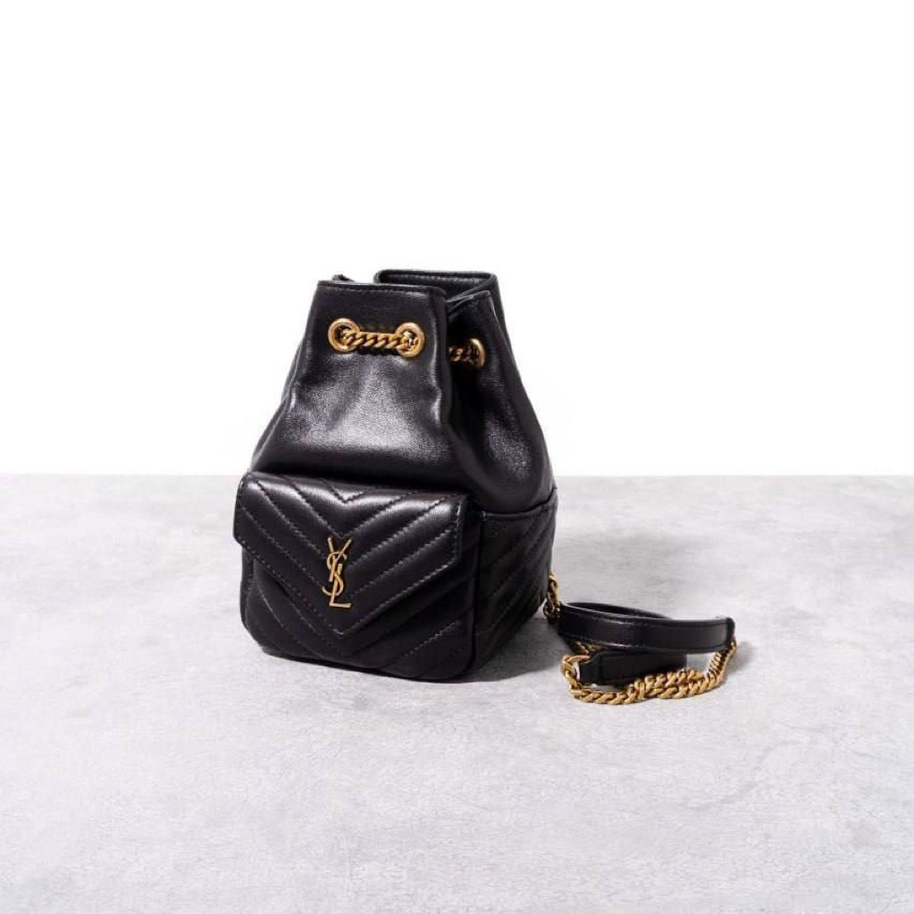SAINT LAURENT YSL Joe Quilted Mini Bucket Crossbody Bag