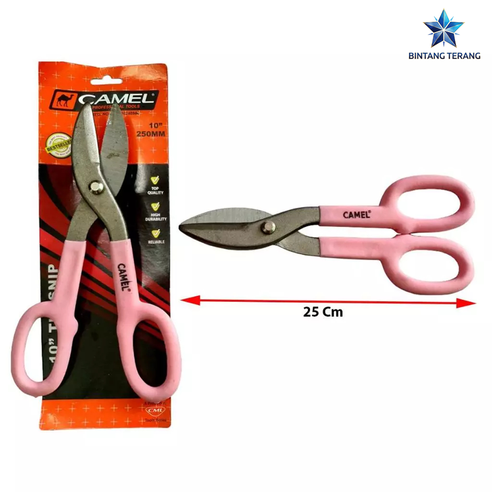 Gunting Seng Plat CAMEL 10" Inch / Gunting Baja Pemotong Karpet Aluminium Tin Snip Hollow 10 Inci GR
