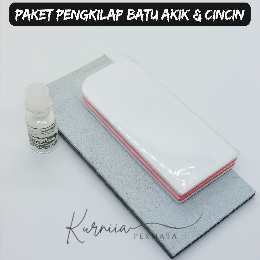 Paket Pengkilap Batu Akik Cincin / Spartax Polos Serbuk Intan Kulit Gosok