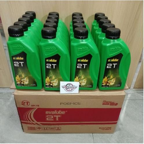 1 Dos Oli Evalube 2T isi 20 botol 0,7L Pro Oil dus Samping Motor 2 tak 0,7 racing wangi hijau kuning