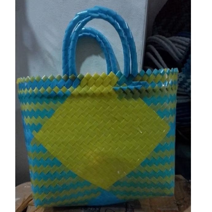 TAS ANYAM PLASTIK KACA/TAS ANYAM ANTIK/TAS ANYAM WARNA RANDOM