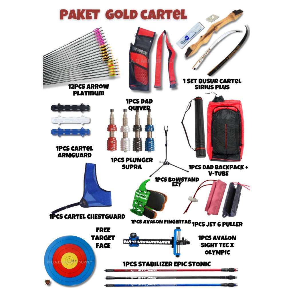 PROMO PAKET STANDAR BOW " GOLD " / PANAHAN BOW SET CARTEL