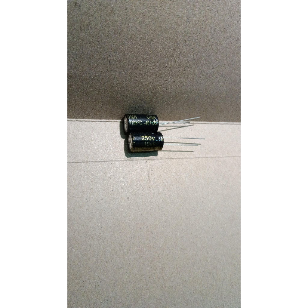 6253 kapasitor elco 10uf 10 uf 250v 250volt 250 volt omr jepang