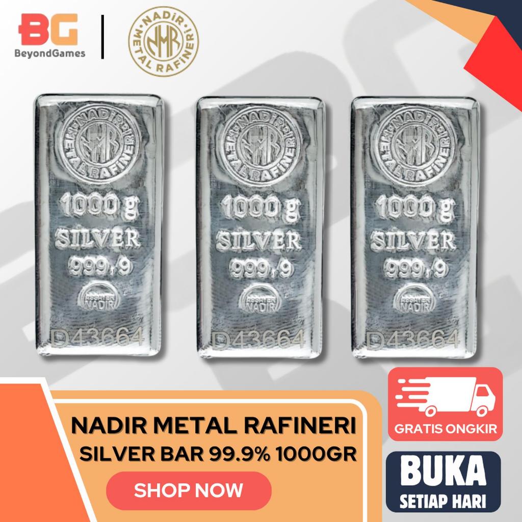 Silver Bar Nadir 1kg | Perak Batangan Silver Bar Nadir 99.99% 1000gr - BERSERTIFIKAT