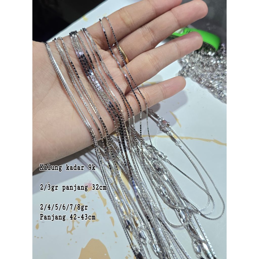 Kalung italy santa kaca emas putih