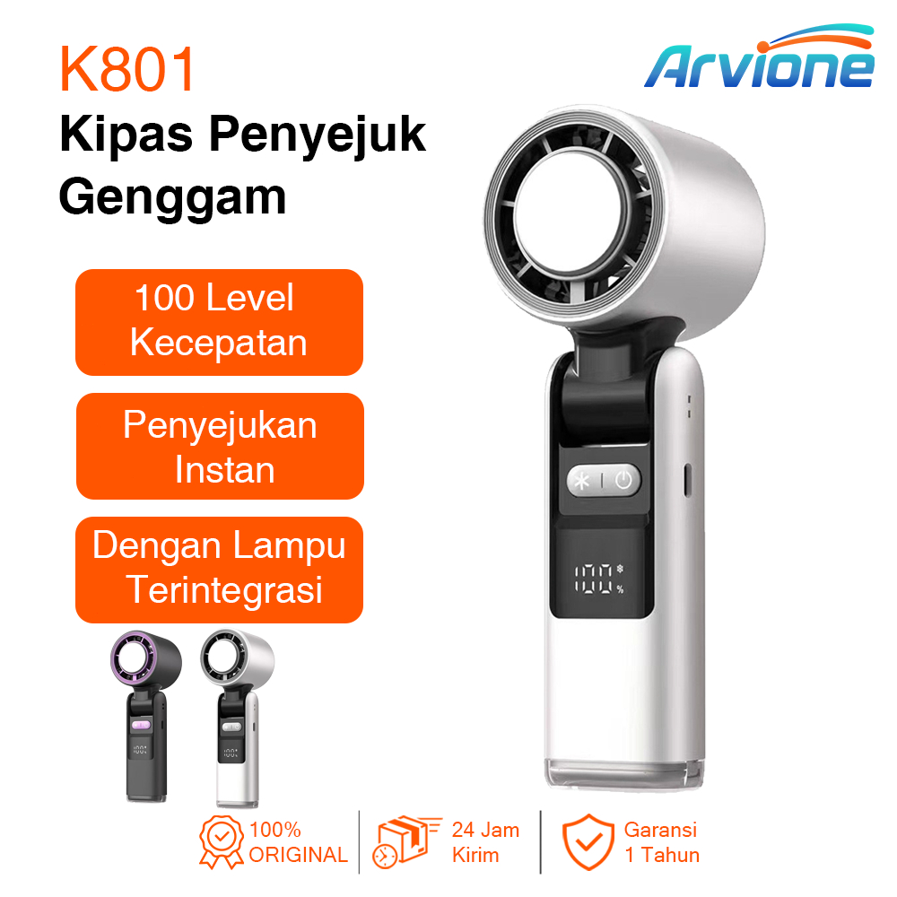 Arvione Angin Dingin Es Kipas Portable Semikonduktor Pendingin Kecepatan Tinggi 2 Mode Genggam Leher