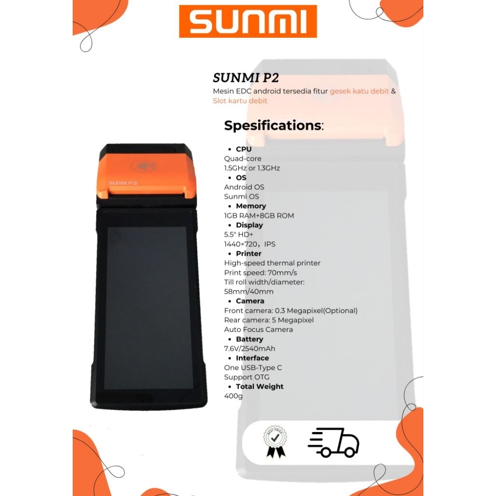 EDC Sunmi P2 UNIT+BOX Only