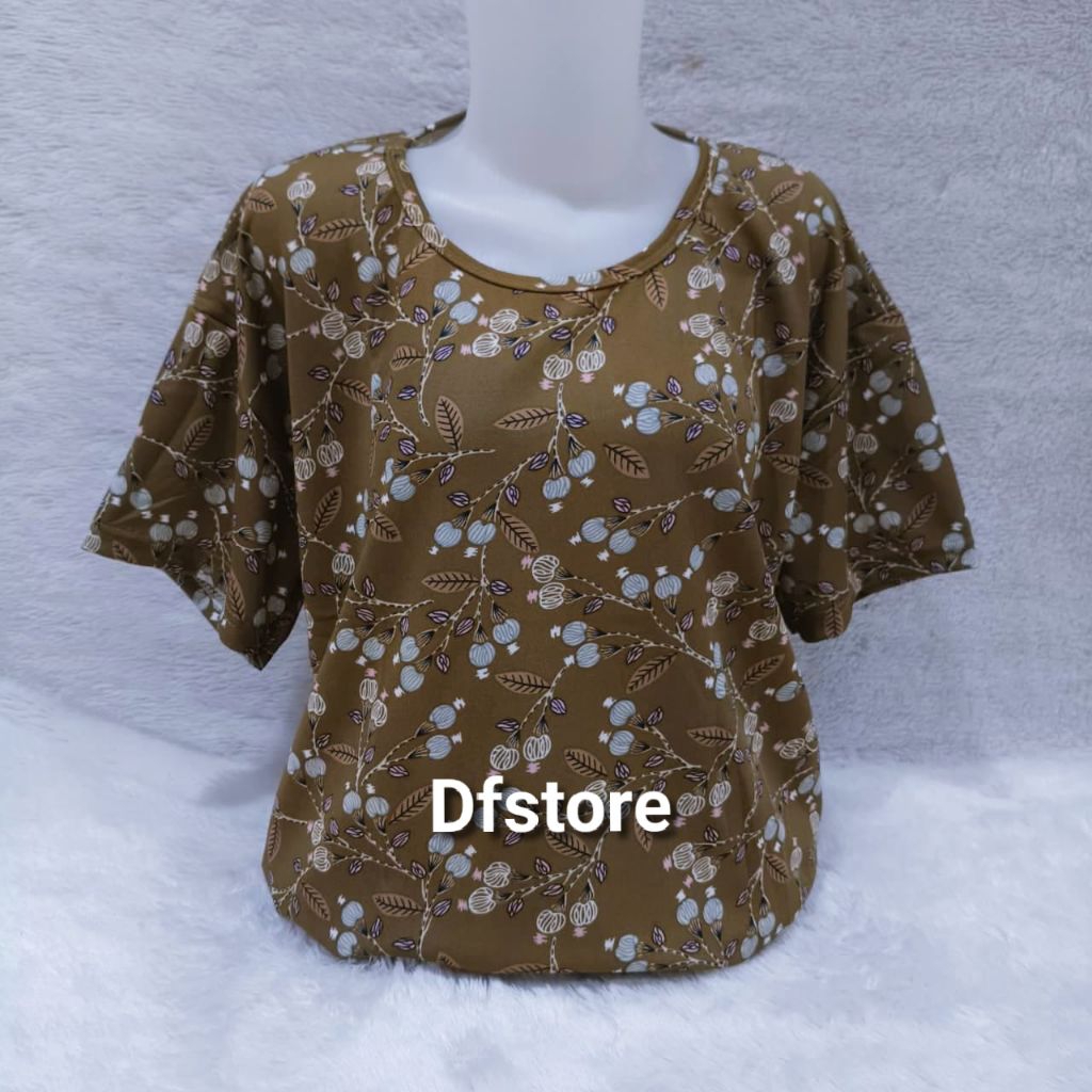 Kaos Atasan Wanita Ukuran Jumbo XXL Motif Bunga