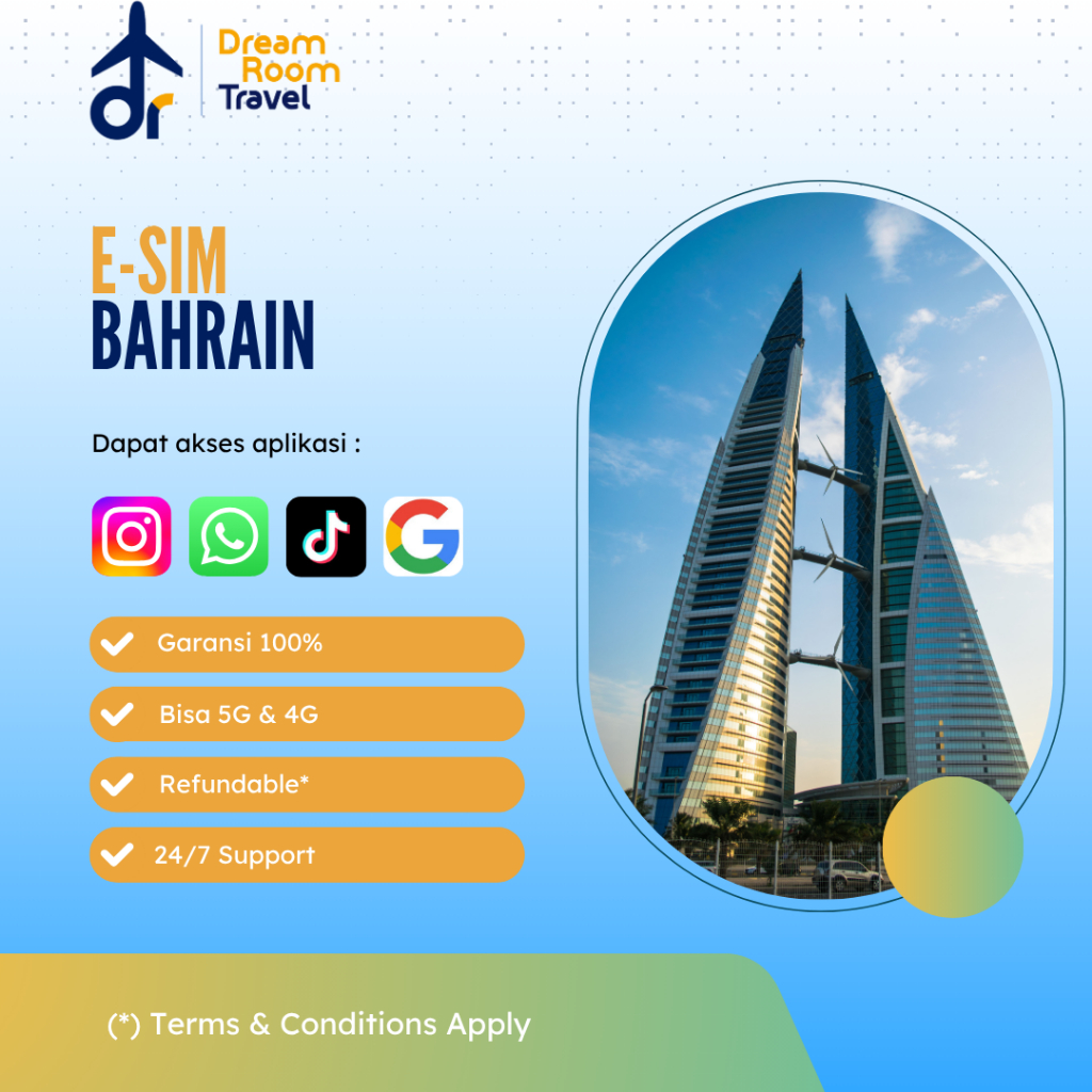 Dreamroom Travel eSIM Bahrain 1 GB / 3 GB / 5 GB / 10 GB | eSIM Travel Bahrain