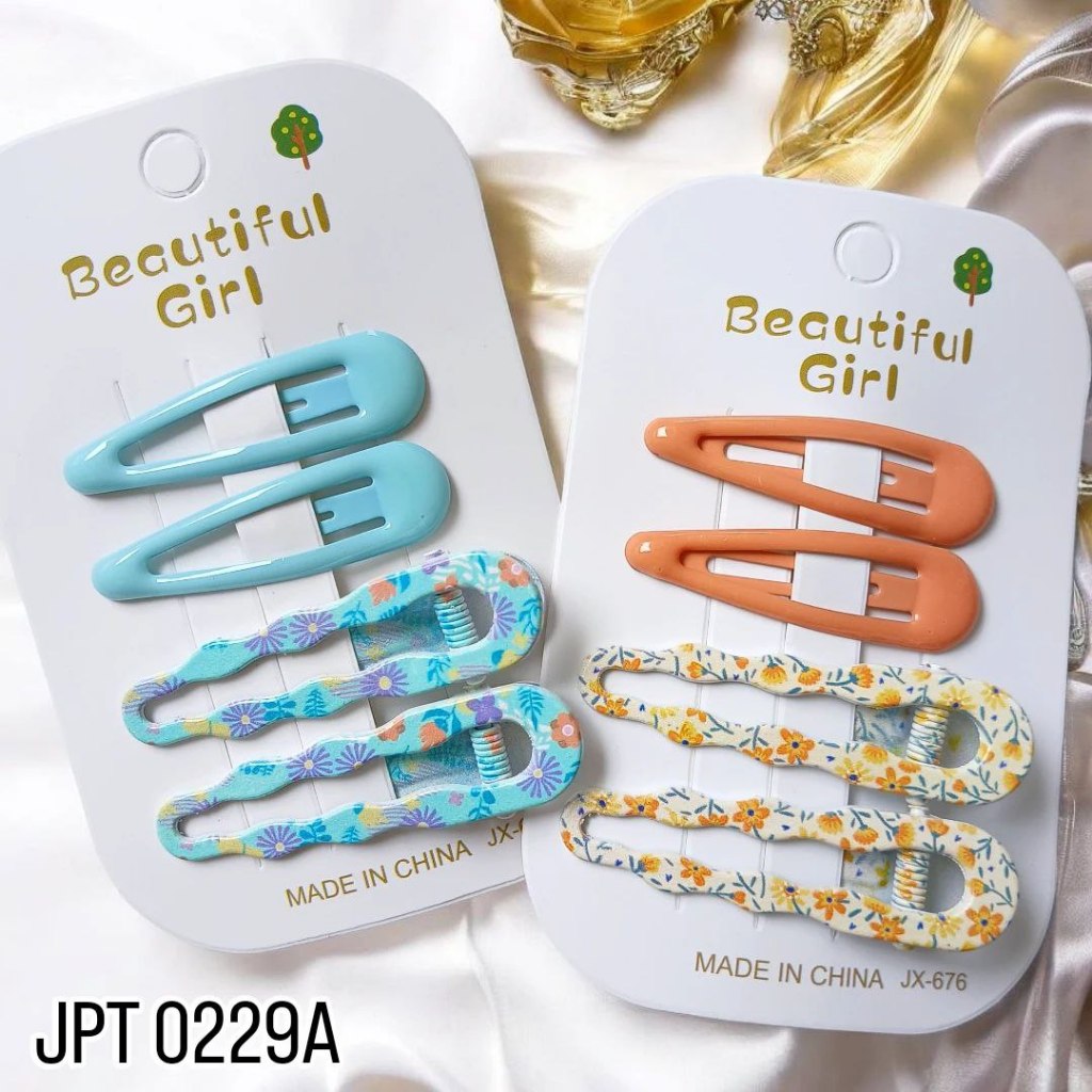 JPT 0229A - ISI 12 KARTON JEPIT ANAK 4IN1 BUAYA + TIK TOK MOTIF FLORAL MODEL SEGITIGA LUBANG