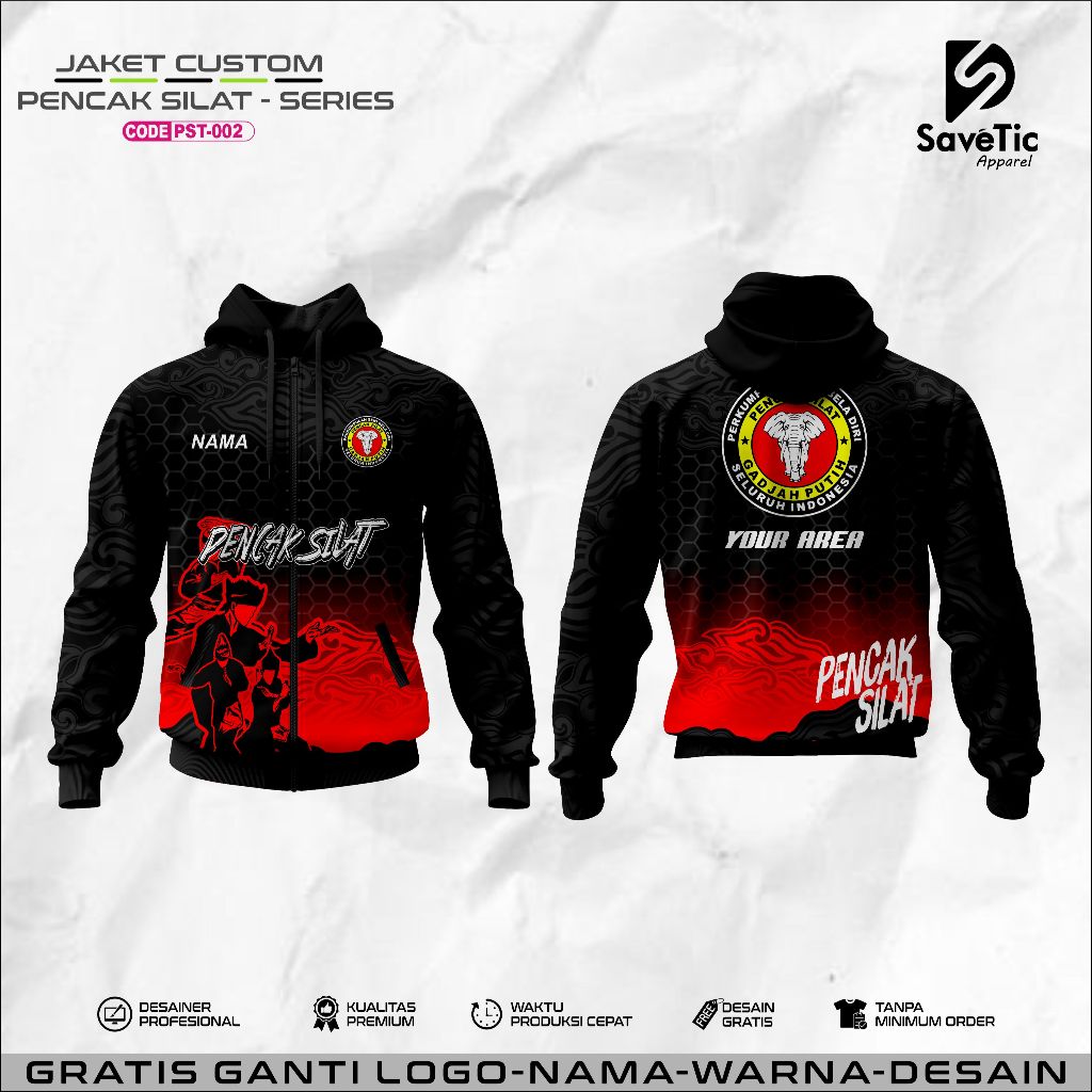 Jaket Silat Full Printing Sublim Custom/Jaket Silat Indonesia/hoodie/Bomber/Tracktop/Bela diri