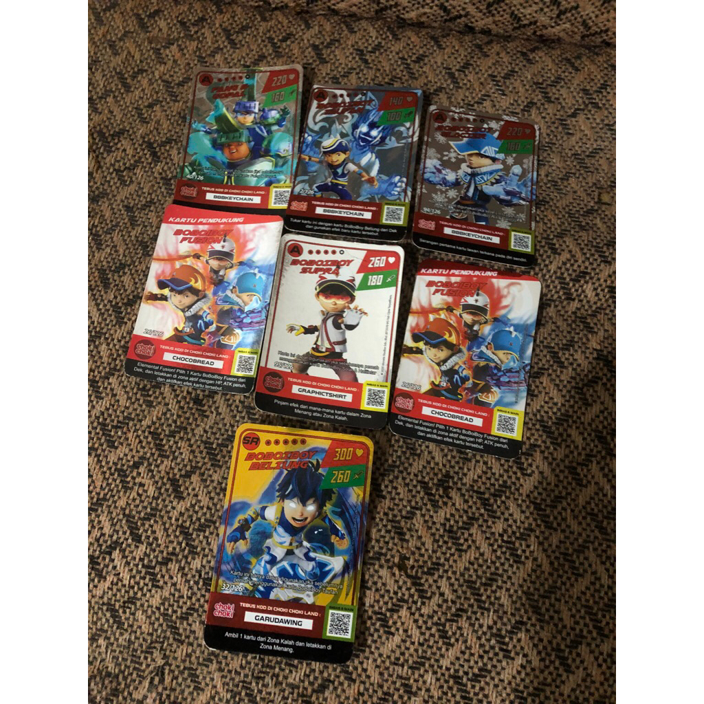 Kartu Boboiboy Hologram Choki-Choki (boboiboy beliung emas)