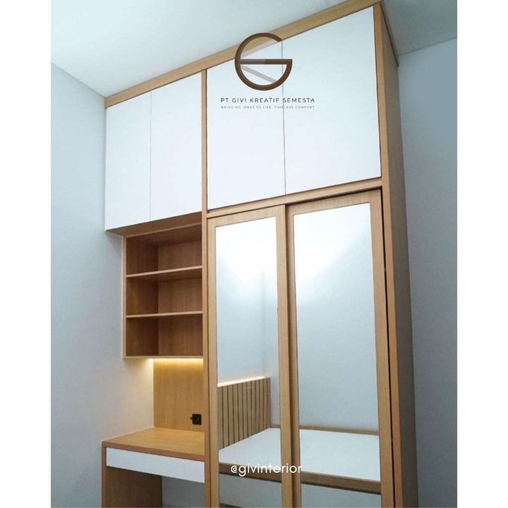 Custom Lemari Minimalis Full Dinding Kamar Aesthetic Harga Set