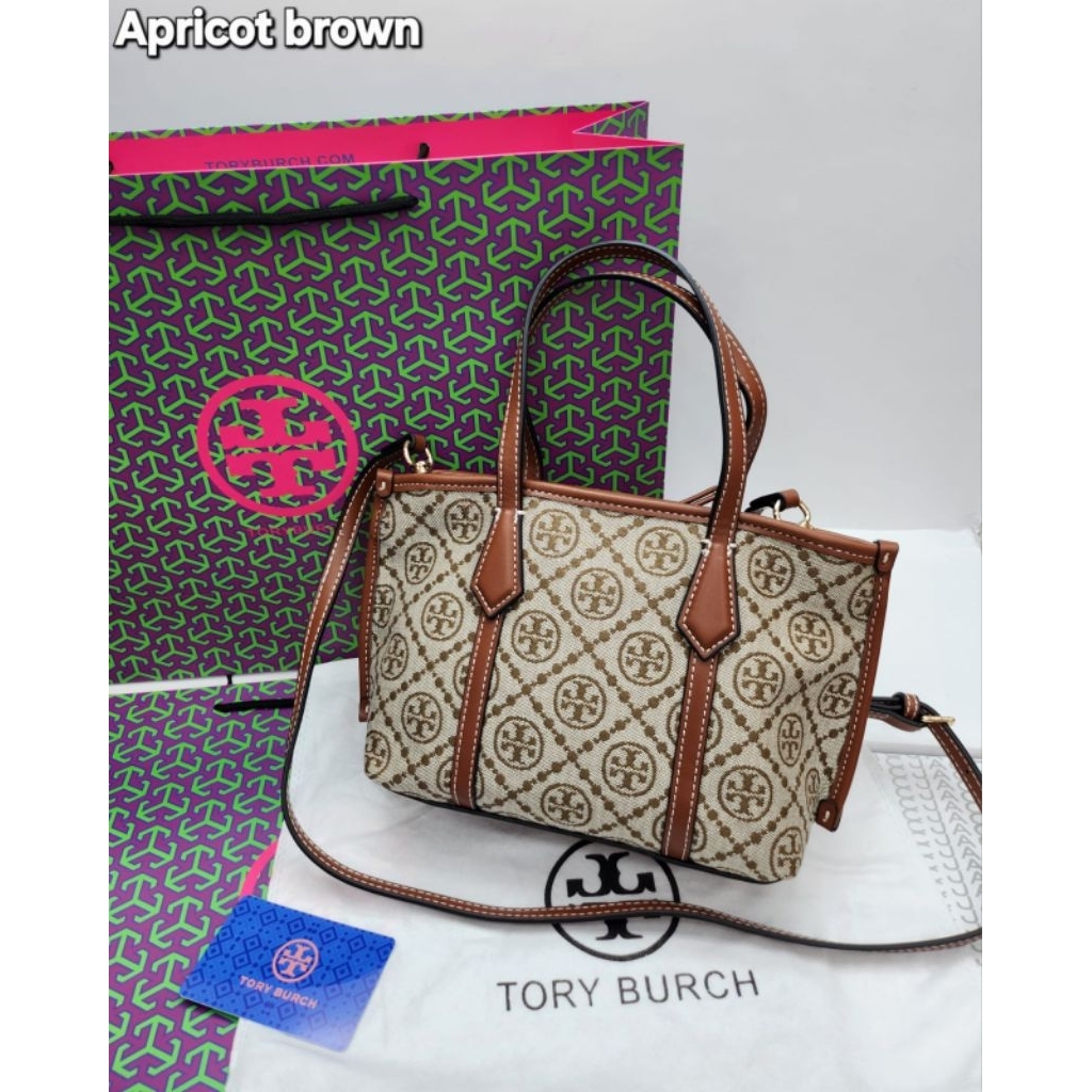Tory burch Perry Tas Tote bag Canvas Small 23cm Include Paperbag II Tas Import Wanita