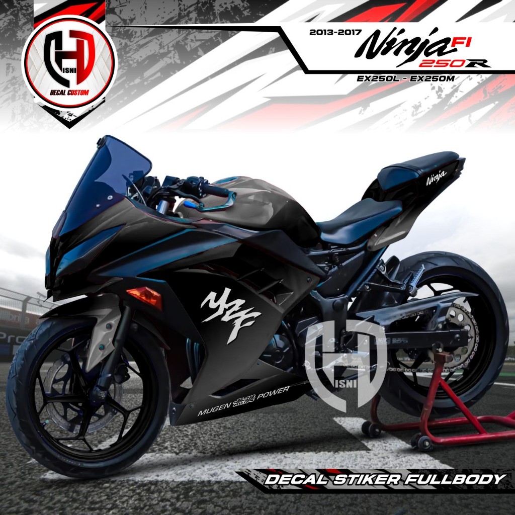 Decal Stiker Ninja 250 FI Old V2 - 2013 2014 2015 2016 2017 - Dekal Sticker Ninja 250 FI Fullbody
