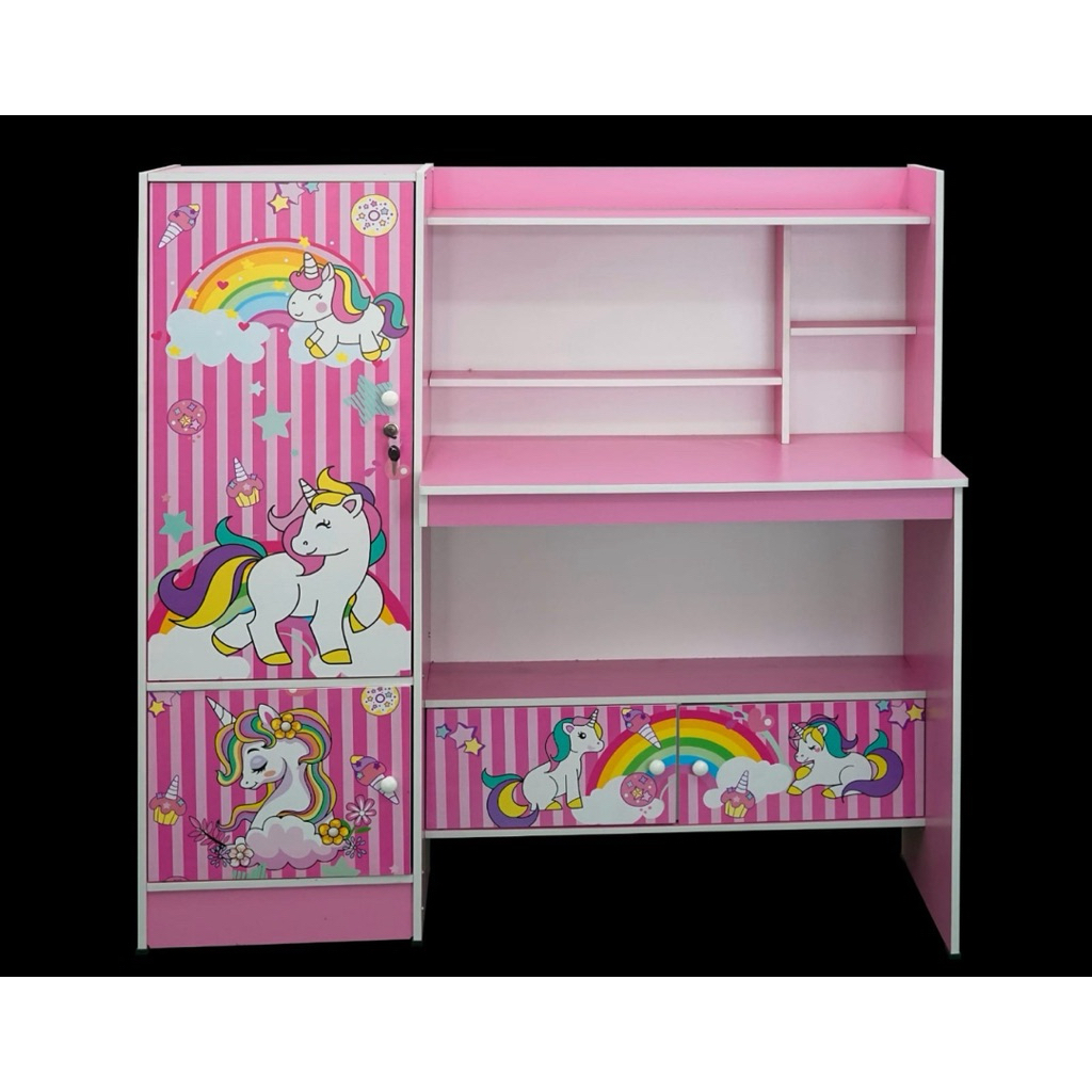 MEJA BELAJAR,LEMARI BUKU,LITTLE PONY,DORAEMON