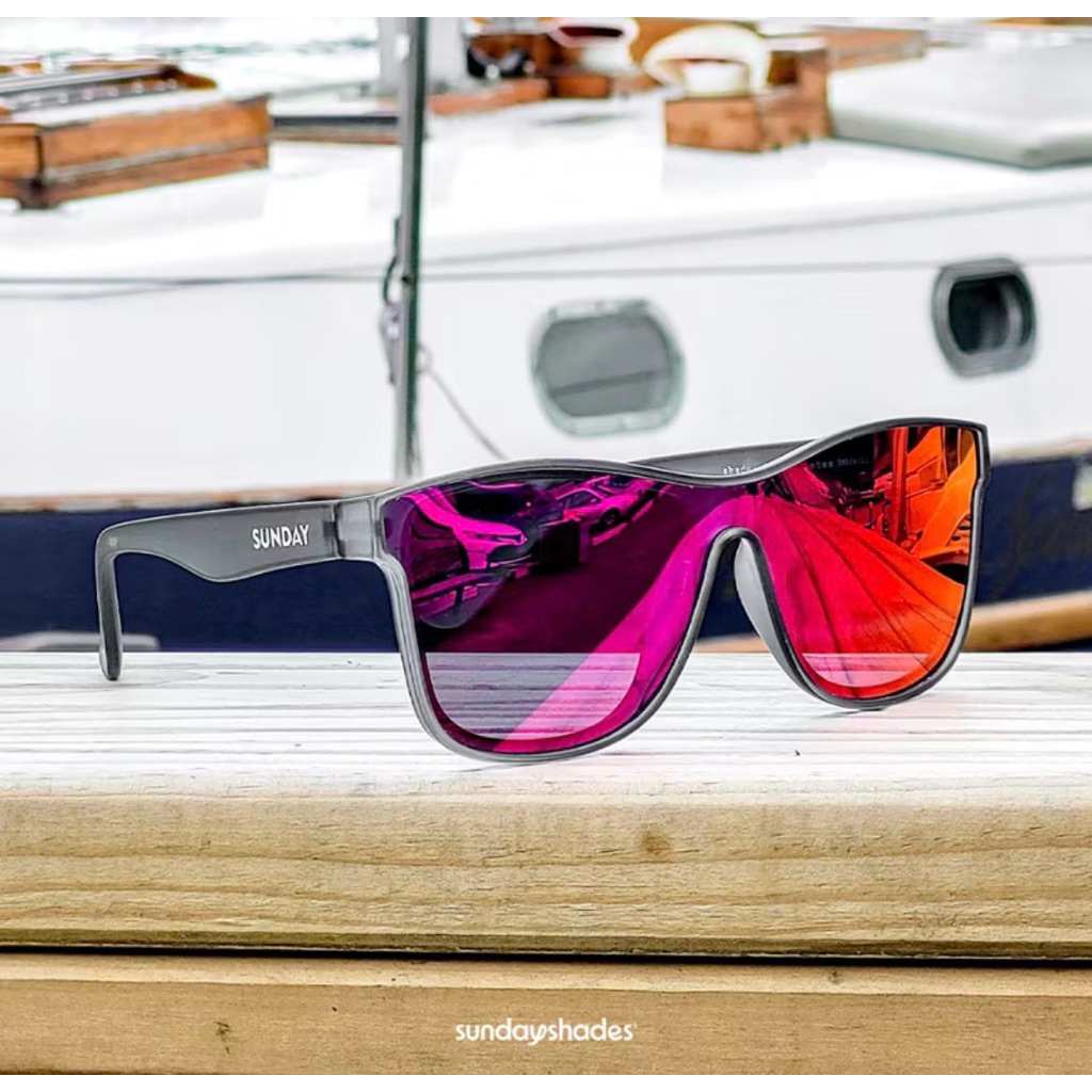 Preloved Kacamata Lari Olahraga Sunday Shades bukan Goodr Coral Garden
