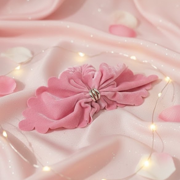 IKAT RAMBUT PITA JUMBO bludru scrunchie pita bludru besar soft pink ikat rambut