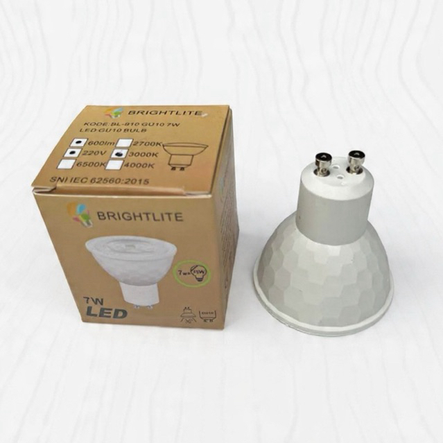 Brightlite Lampu LED GU10 Led 7 watt warna 3000K/4000K /Lampu sorot