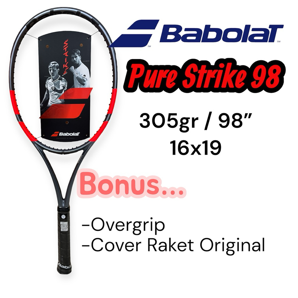 Raket Tenis Babolat Pure Strike 98 16x19 Gen 4 305gr 98inc / Tennis Racket