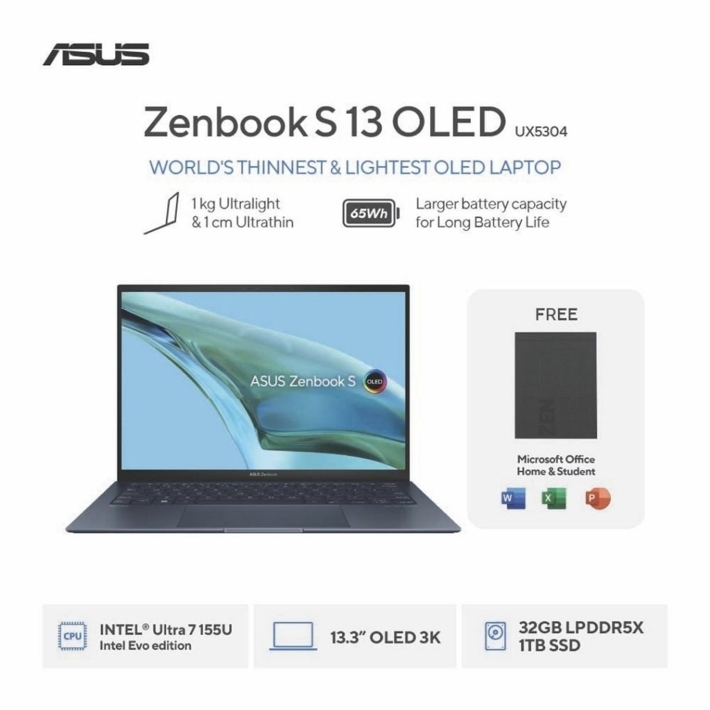 ASUS ZENBOOK S13 OLED UX5304MA OLEDS711 Ultra 7 32Gb 1TB