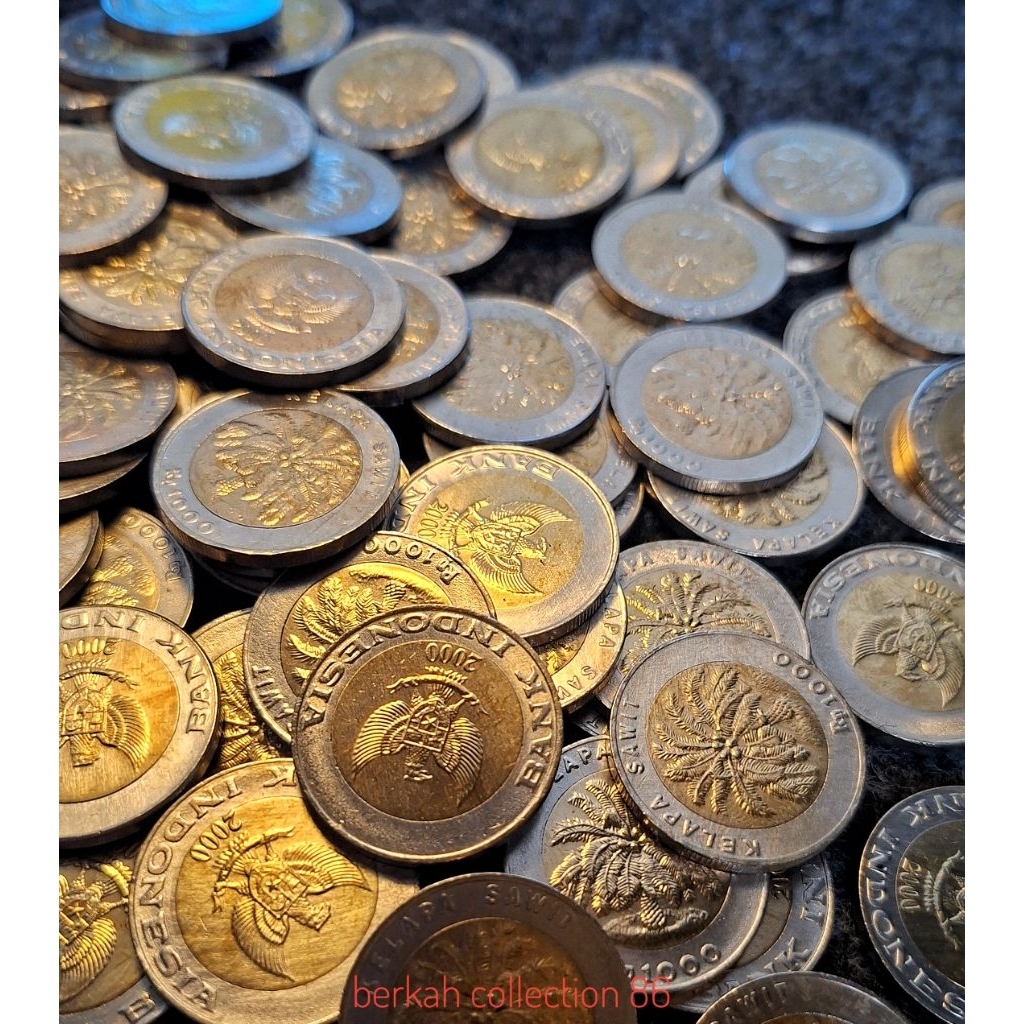 uang 1000 rupiah kelapa sawit asli bersih