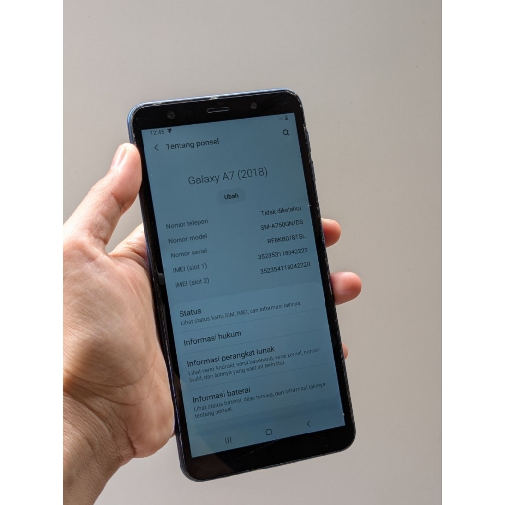 Android Samsung A7 2018 Ram 4GB Rom 128GB SM-A750GN hp bekas ponsel bekas Minus