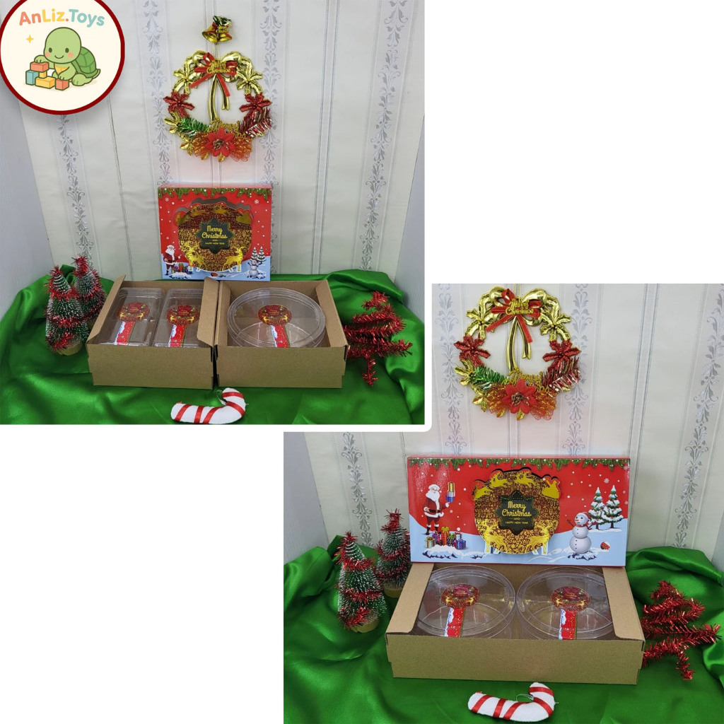 Box PREMIUM Hampers Natal Warna Merah 1 atau 2 Toples 500gr - Dus Natal Christmas
