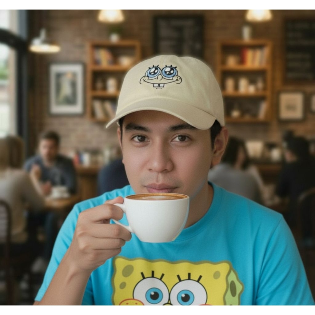 Topi Spongebob Lucu Nickelodeon Original Second Warna Baby Yellow