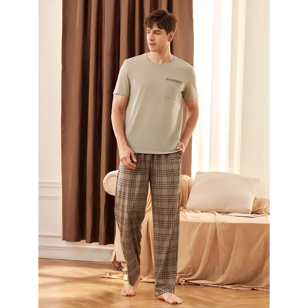 Celana Flanel Panjang Celana Tartan Pria Flanel Pants Cowok