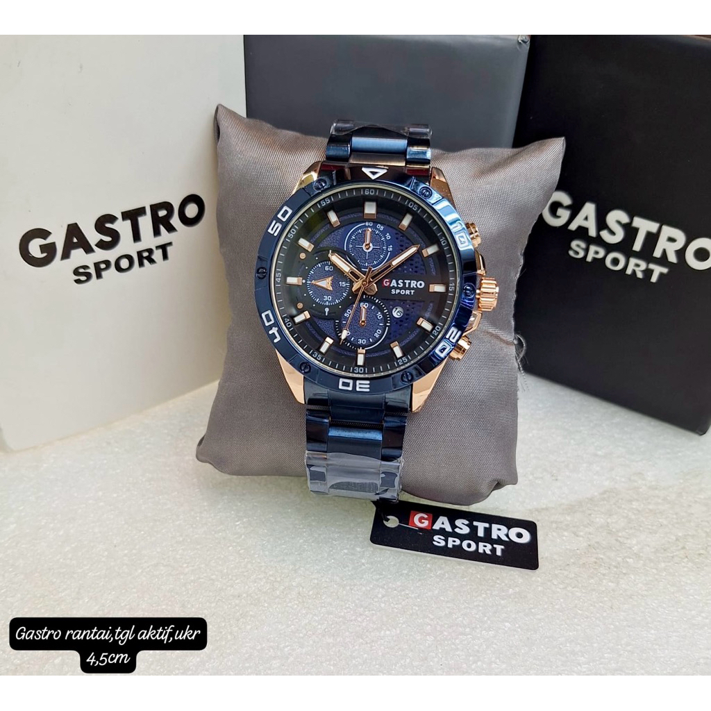 GASTRO SPORT / JAM ORIGINAL PRIA RANTAI STEINLESS CHRONO OFF INCLUDE BOX MERK