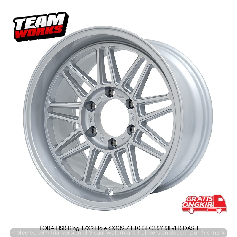 VELG MOBIL RACING HSR TOBA RING 17 LEBAR 9 BUAT MOBIL PAJERO PANTHER MONTERO VELEK RING 17 SILVER